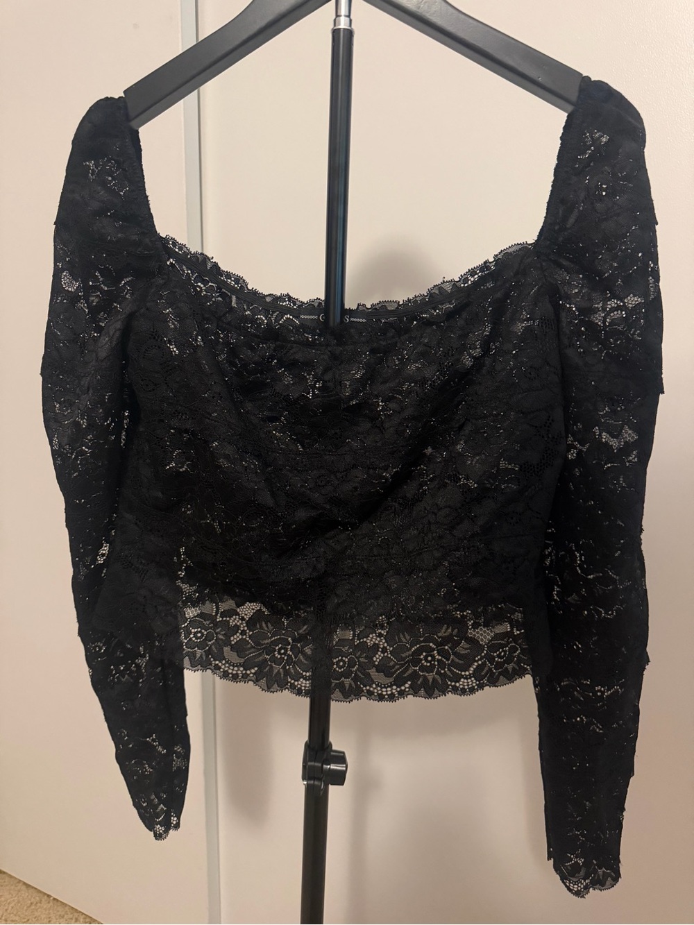 Guess Black Lace Crop Top- Size L